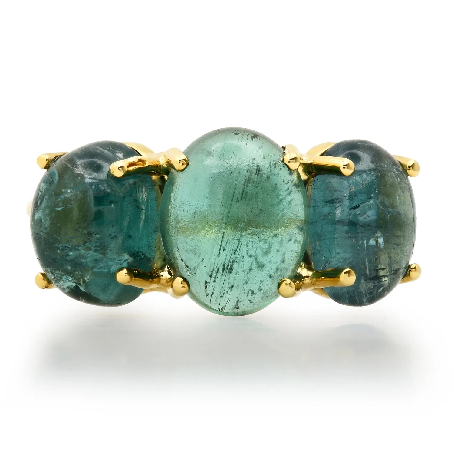Small Gumdrop Three Stone Cabochon Ring