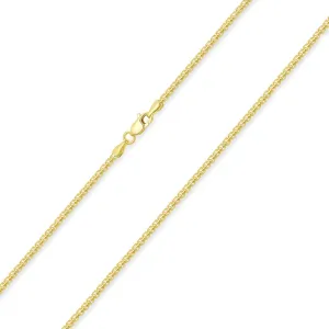 Solid 14k Gold 1.5mm Round Box Link Chain Necklace with Lobster Claw Clasp Available in Yellow Gold or White Gold or Rose Gold