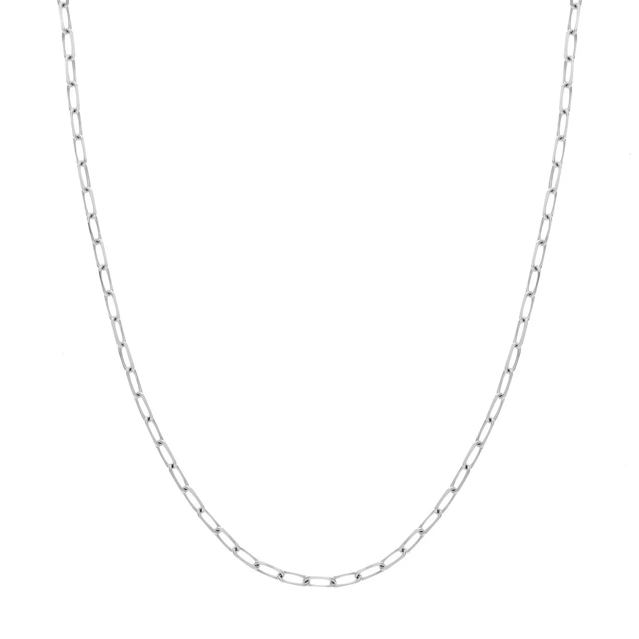 Solid 14K Gold 4mm Paperclip Chain Necklace with Lobster Lock - Diamond Cut