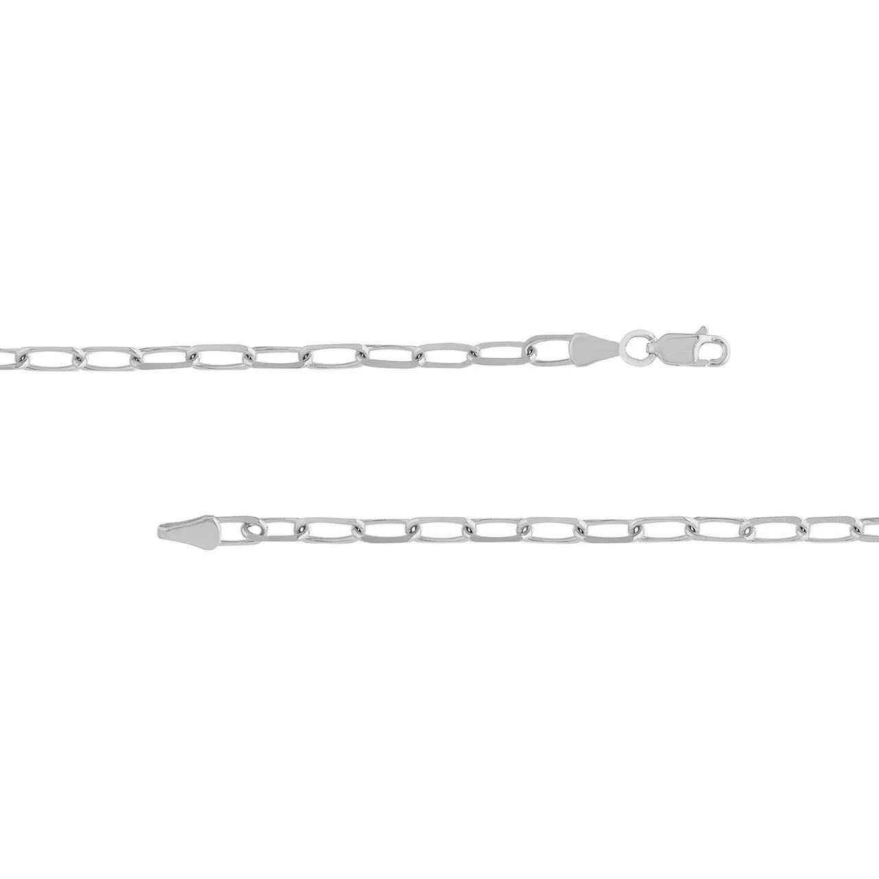 Solid 14K Gold 4mm Paperclip Chain Necklace with Lobster Lock - Diamond Cut