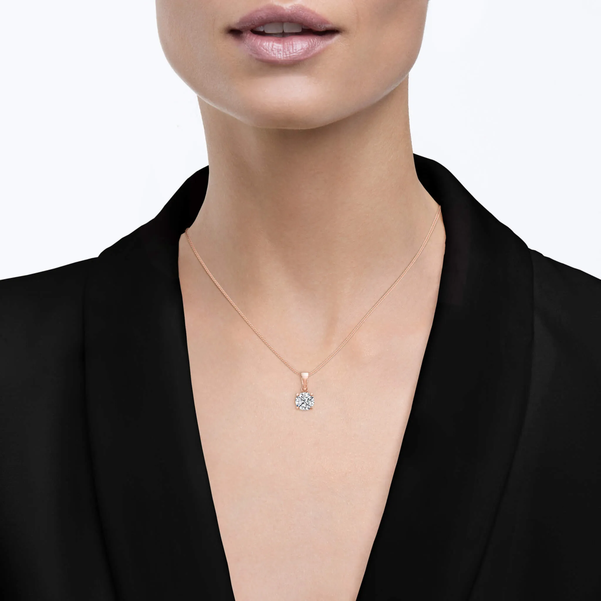 Solitaire Diamond 4 Prong Pendant