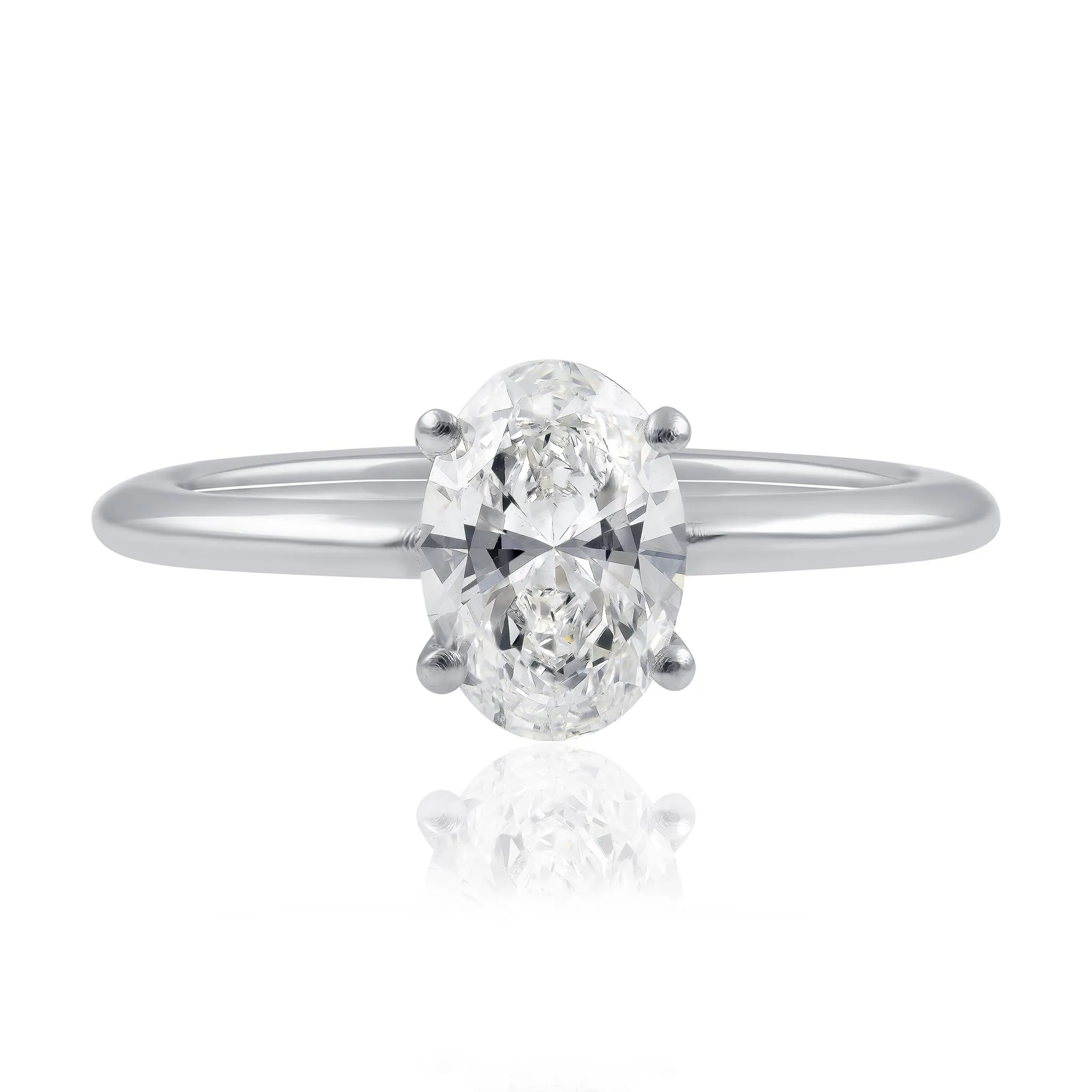 Solitaire Oval Diamond Engagement Ring