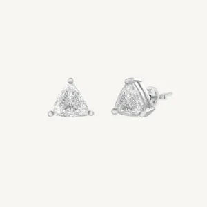 Solitaire Trilliant Diamond Stud Earrings
