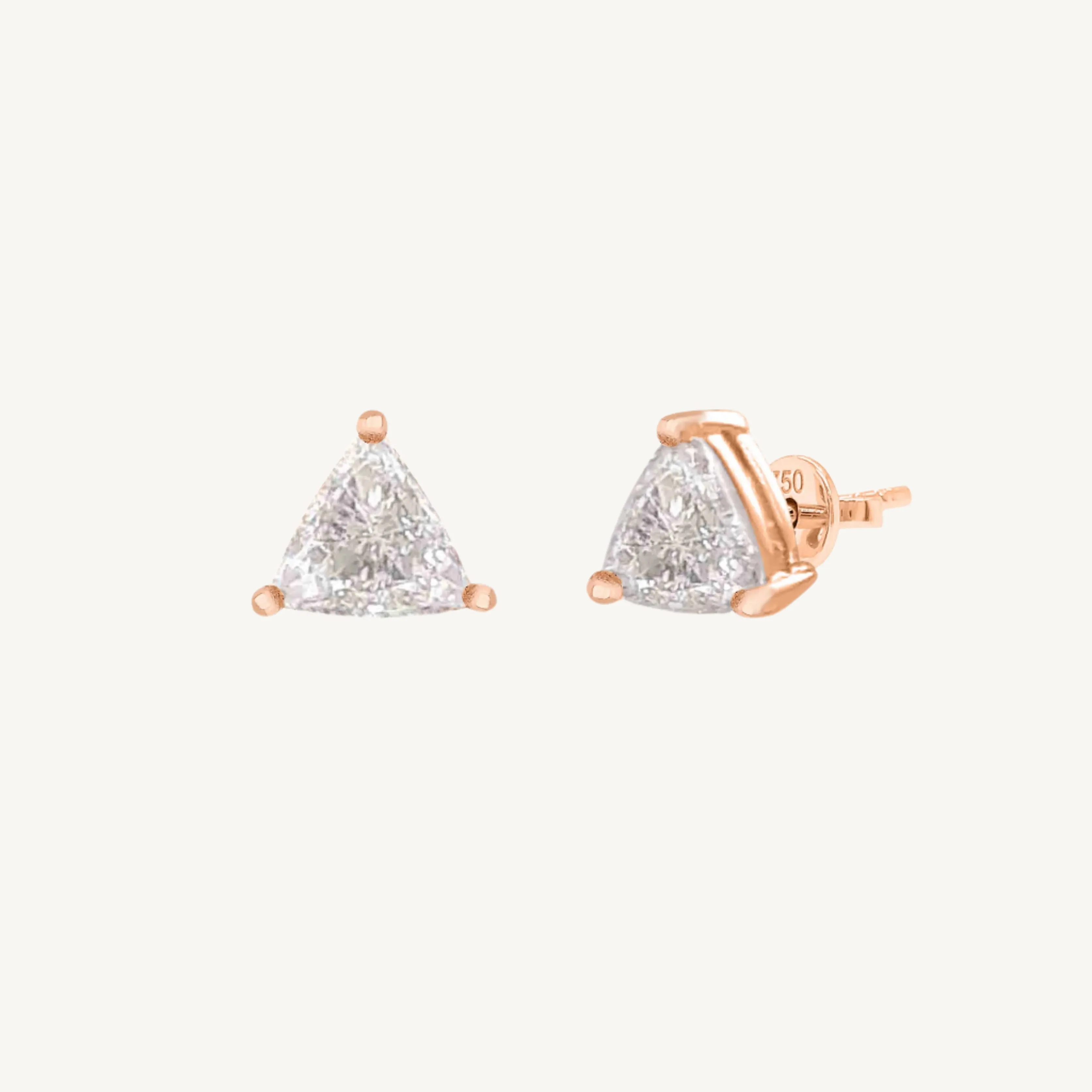 Solitaire Trilliant Diamond Stud Earrings