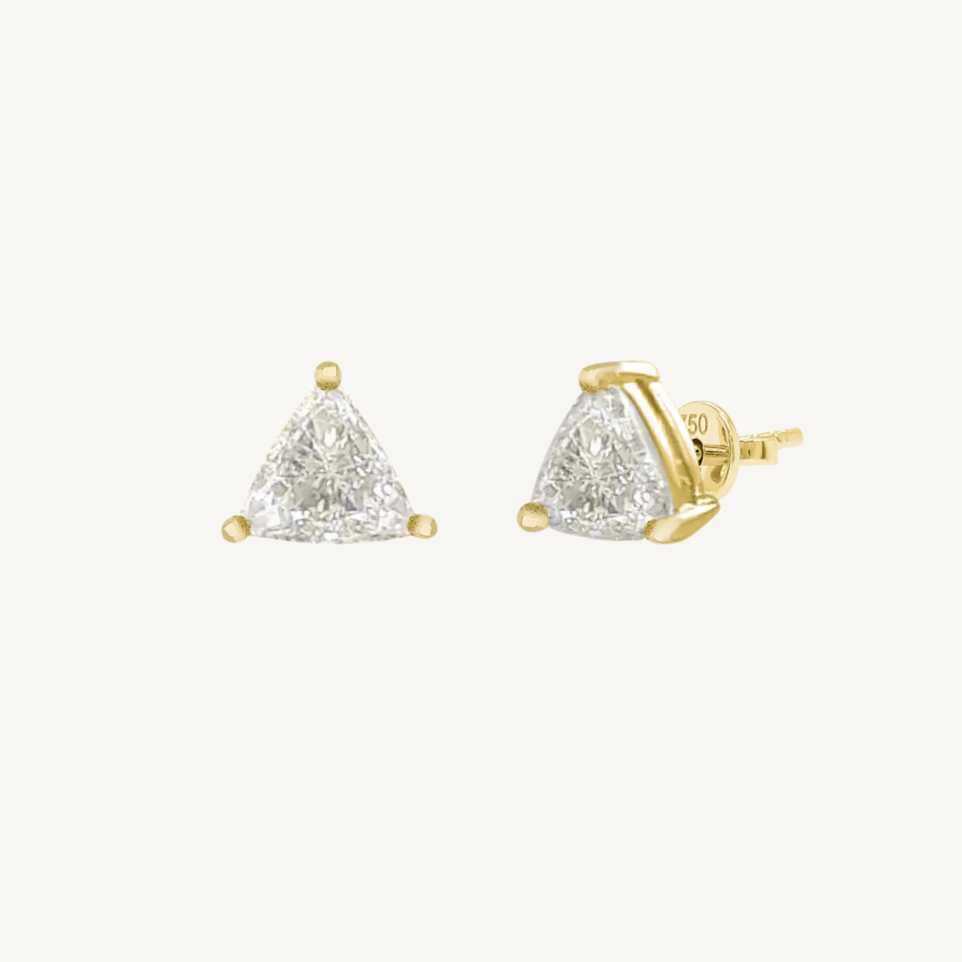 Solitaire Trilliant Diamond Stud Earrings