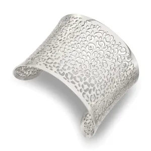 Stainless Steel Polished Laser cut Design Cuff Bangle