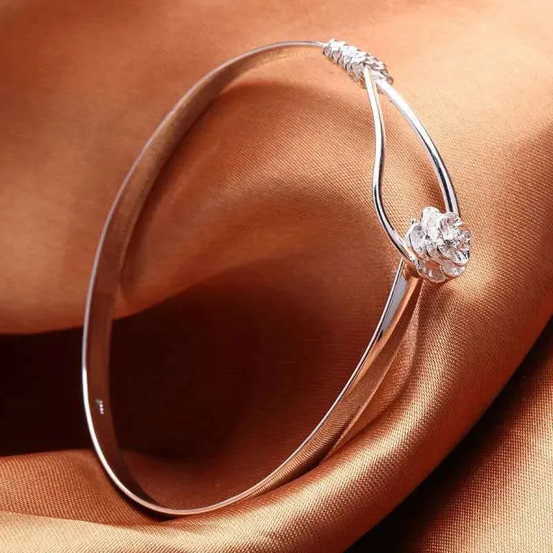 Sterling Silver Adjustable Open Leaf Hair Cuff Bracelet