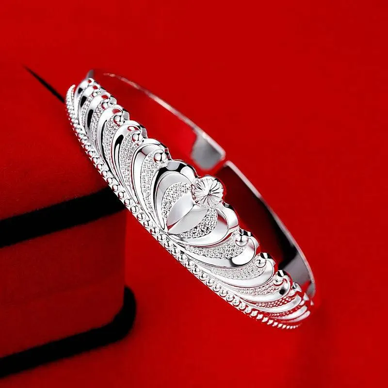 Sterling Silver Adjustable Open Leaf Hair Cuff Bracelet
