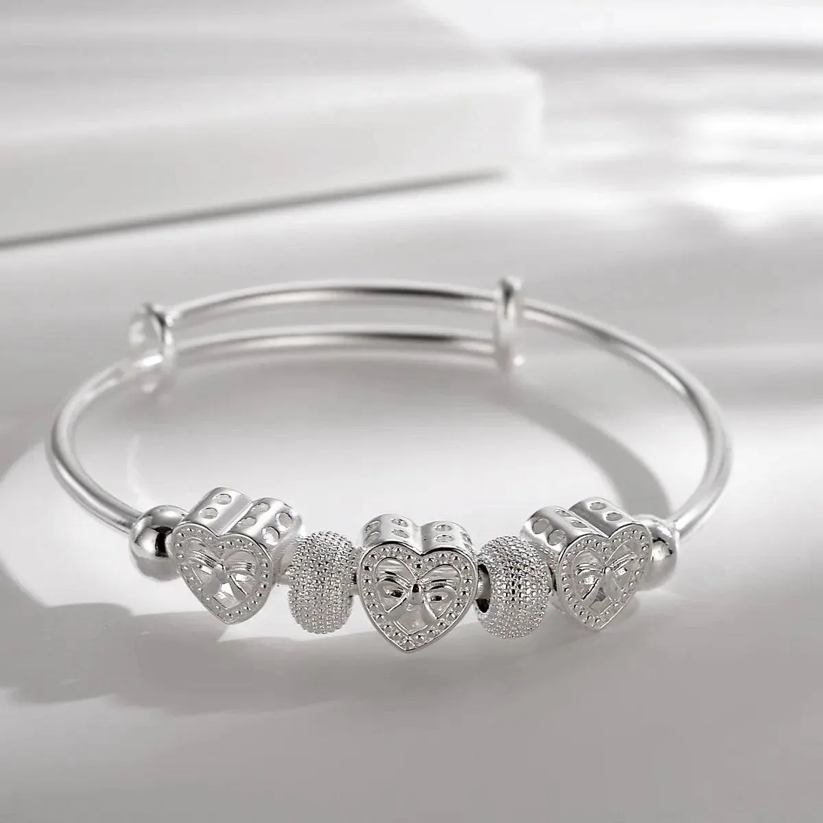 Sterling Silver Adjustable Open Leaf Hair Cuff Bracelet
