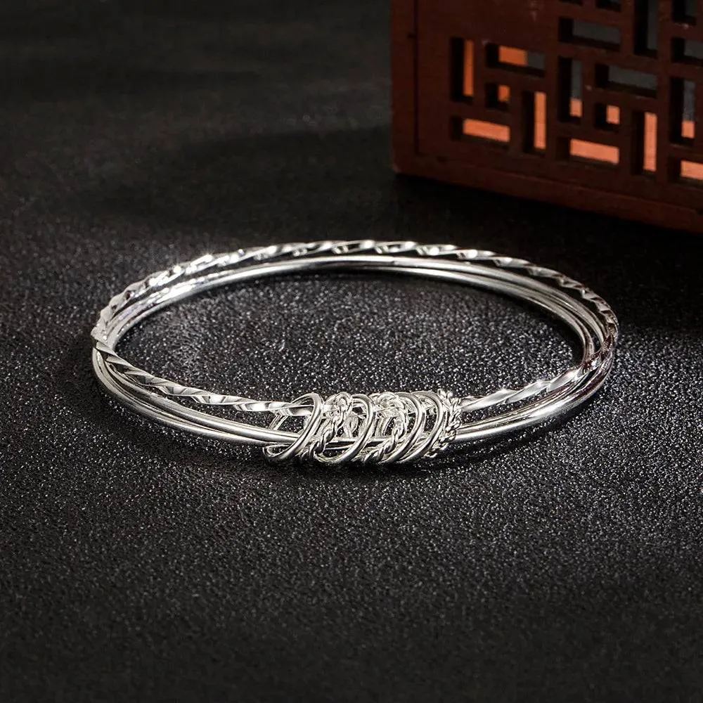 Sterling Silver Adjustable Open Leaf Hair Cuff Bracelet