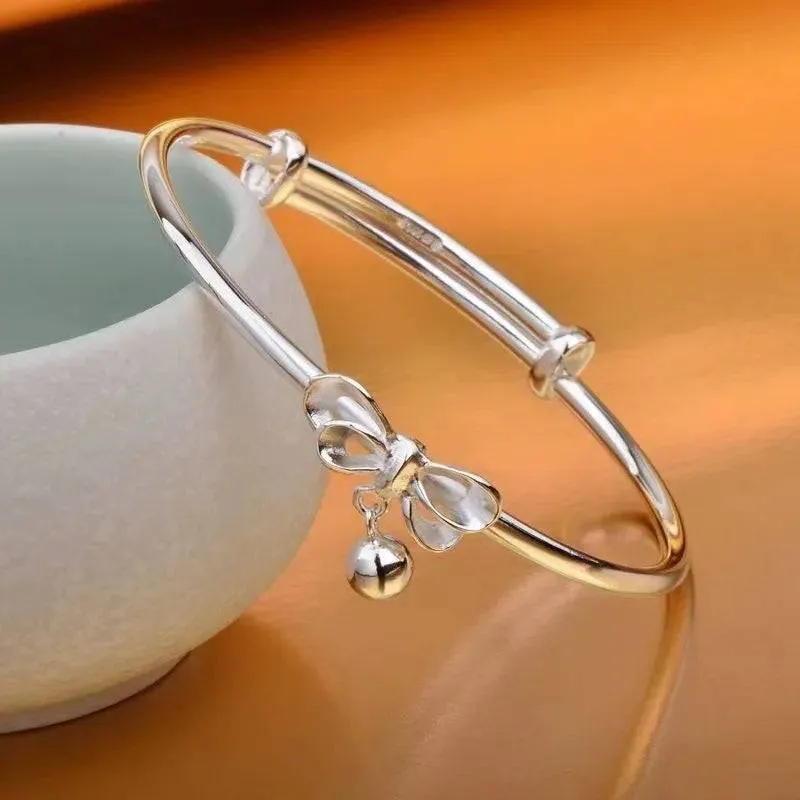 Sterling Silver Adjustable Open Leaf Hair Cuff Bracelet