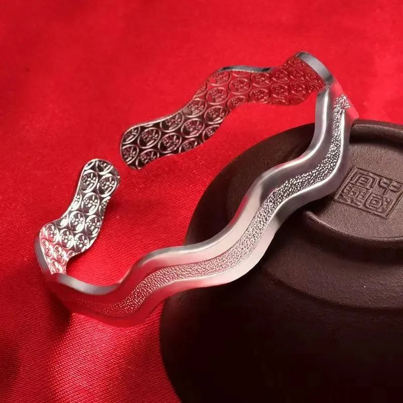 Sterling Silver Adjustable Open Leaf Hair Cuff Bracelet