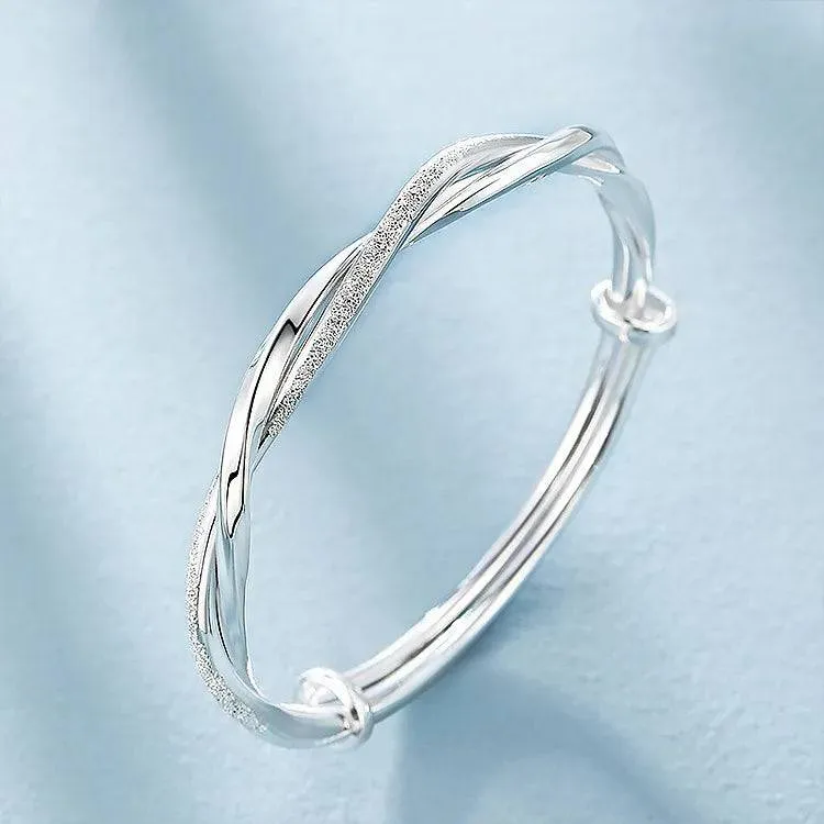 Sterling Silver Adjustable Open Leaf Hair Cuff Bracelet