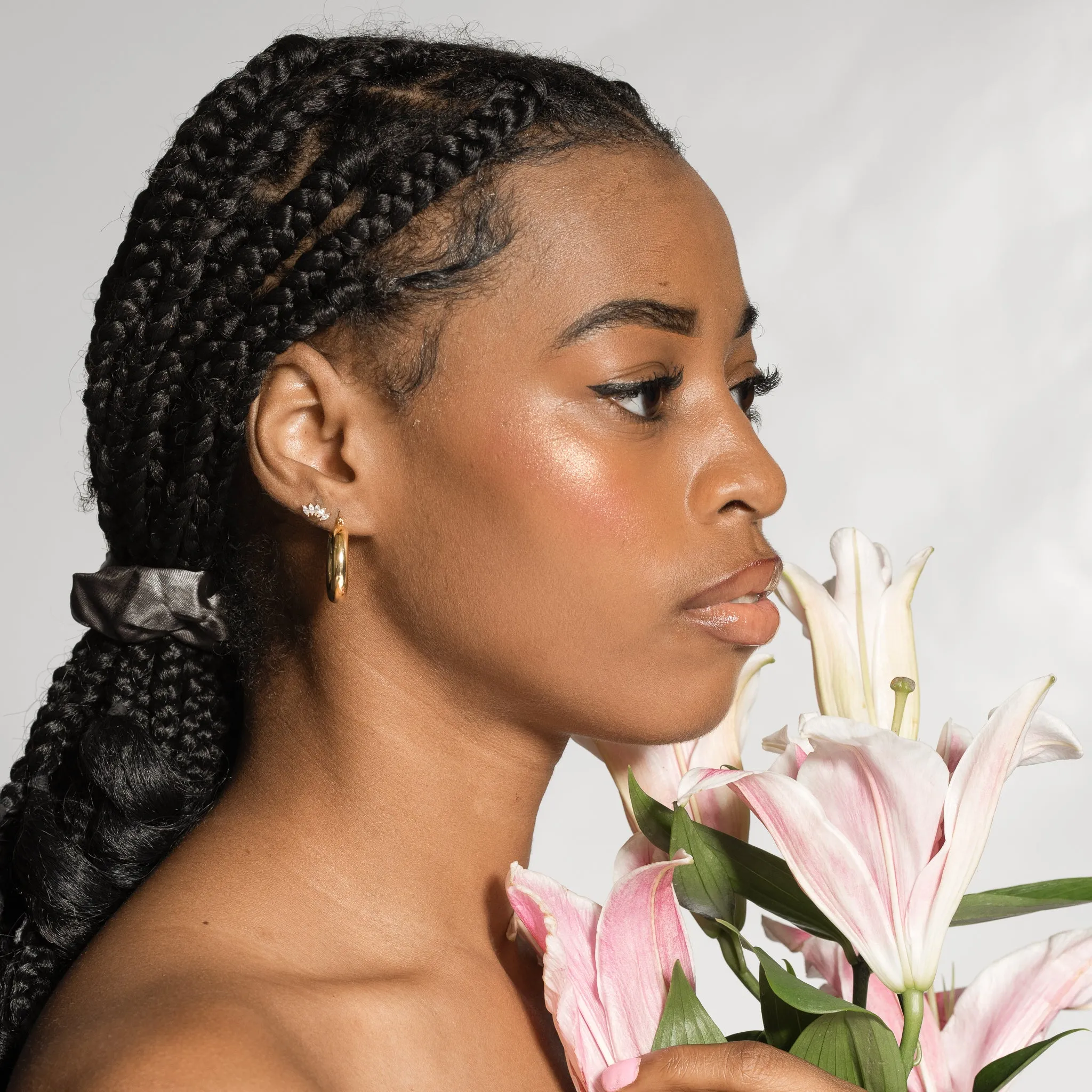Sterling Silver Tube Chunky Hoop Earrings