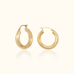 Sterling Silver Tube Chunky Hoop Earrings