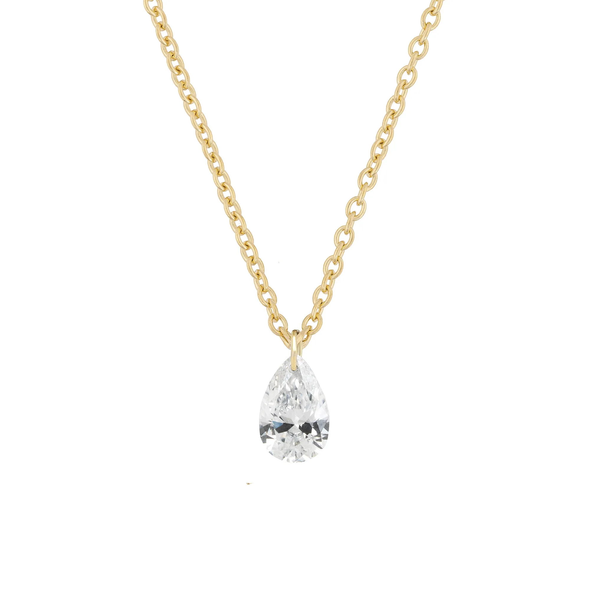 Teardrop 0.5ct Diamond Necklace - 14k Gold