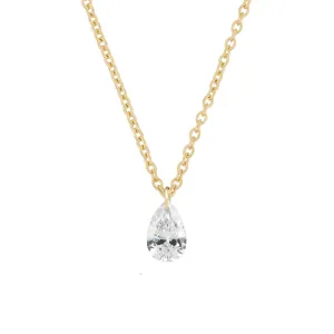Teardrop 0.5ct Diamond Necklace - 14k Gold
