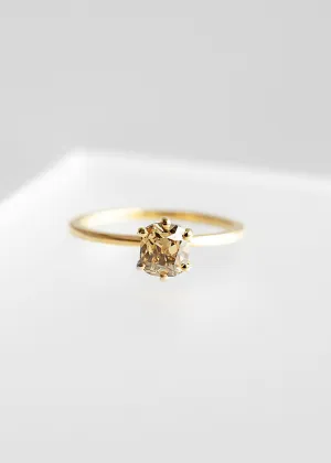 The Helia | .92ct Cushion Cut Champagne Diamond | Yellow Gold