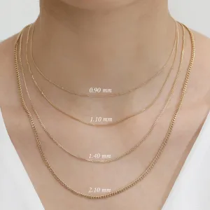 Thin Cuban Link Chain Necklace, Mira
