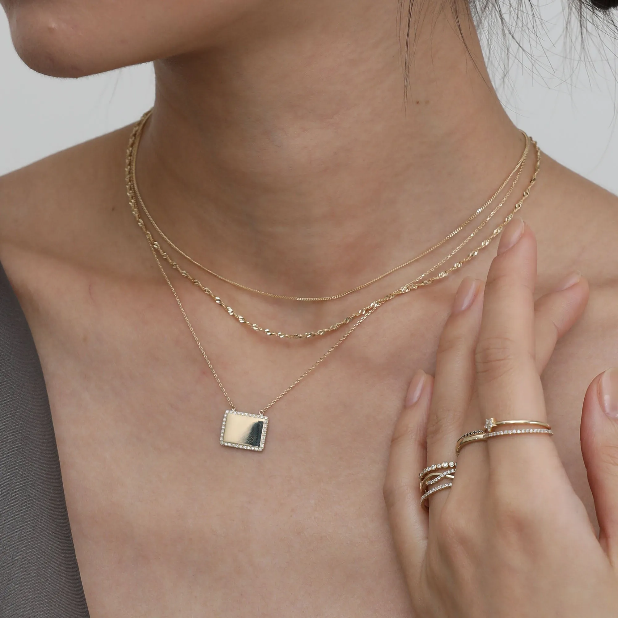 Thin Cuban Link Chain Necklace, Mira