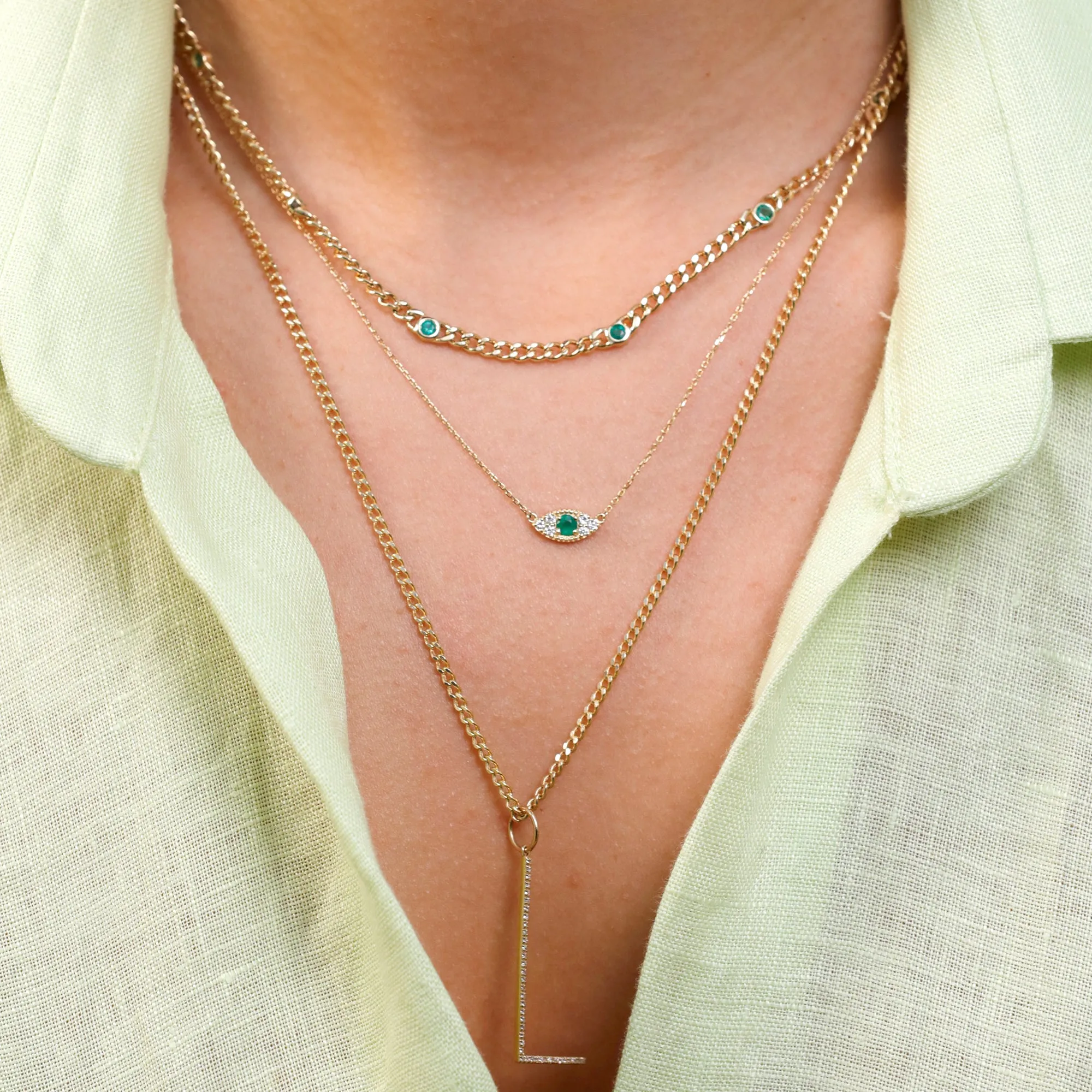 Thin Cuban Link Chain Necklace, Mira