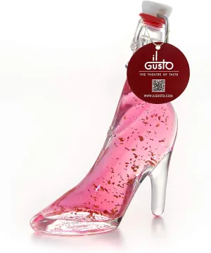 Vodka Gift - Lady Shoe Shaped Glass Bottle with 22 Carat Gold Flakes - 40ml - 36% (Pink Vodka)