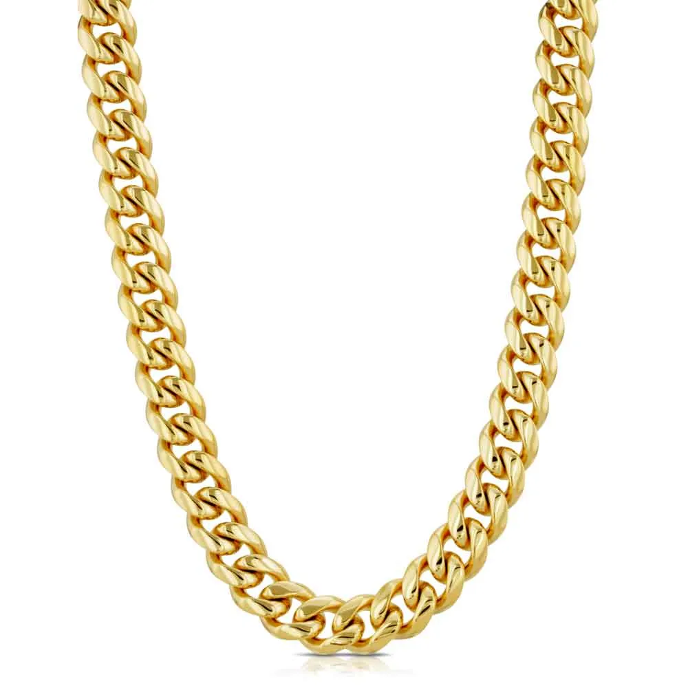 Women's Solid Gold Cuban Link Chain