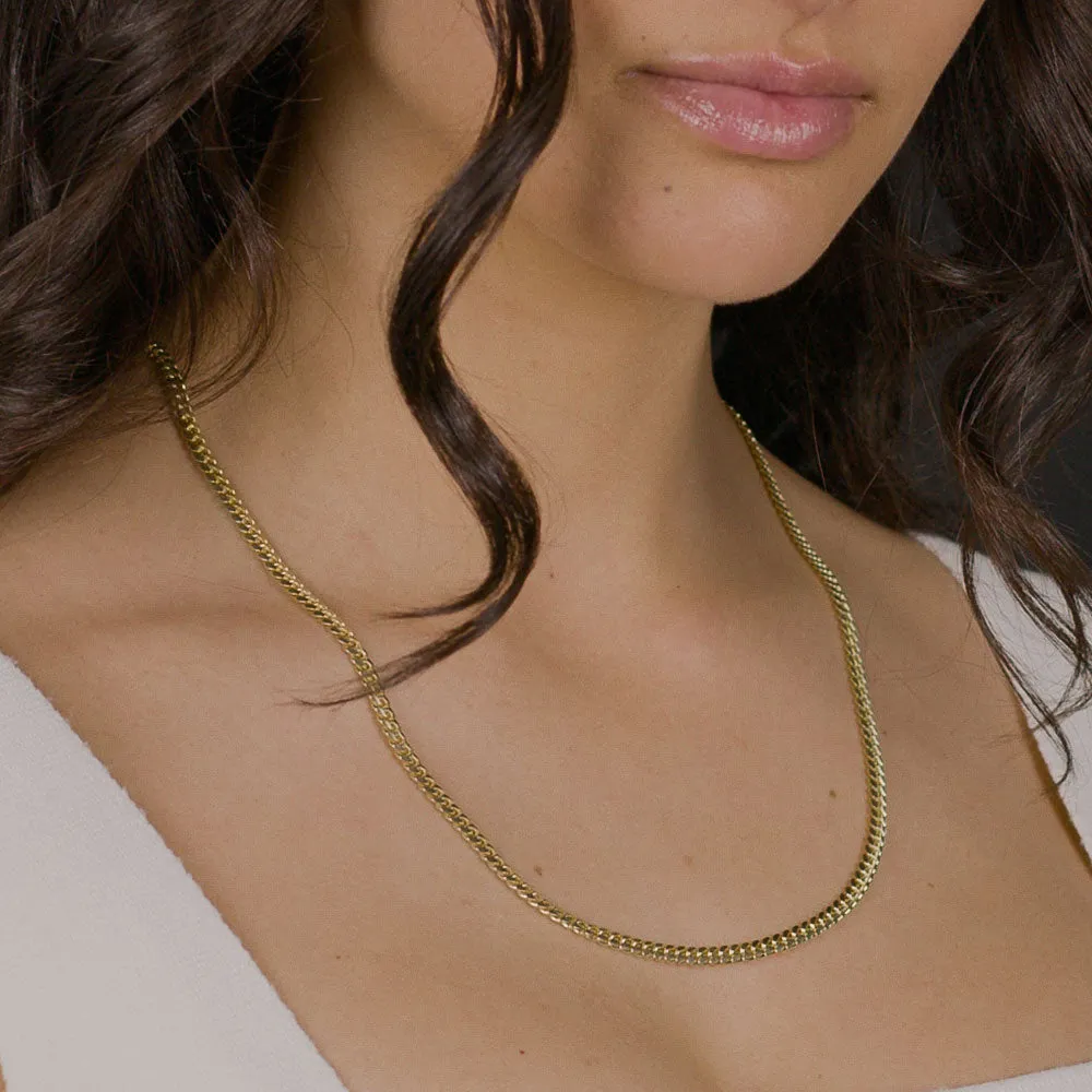 Women's Solid Gold Cuban Link Chain
