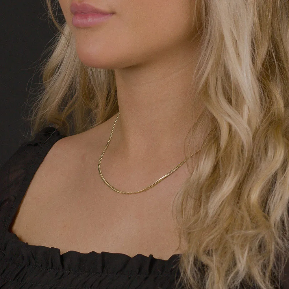 Women's Solid Gold Cuban Link Chain