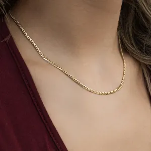 Women's Solid Gold Cuban Link Chain